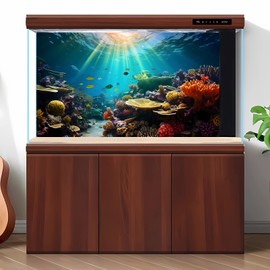 Ocean Floor Fish Tank Background Under The Sea Coral Reef Aquarium Background Underwater Aquatic Plants Corals Rock Terrarium Background Tropical Fish Deep Ocean Aquarium Background Decor 30x12in