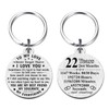 ABNTY 22nd Anniversary Keychain Gifts, Steel Engraved 22 Year Anniversary