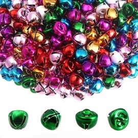 TOAOB Pack of 200 Small Bells Ornaments Colourful Metal Jingle Bells 10 mm for Jewellery Making Decoration for Christmas Party Indoor