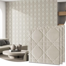 Aurawall Velvet 3D Wall Panels for Interior Wall Decor Peel and Stick, Soundproof Geometric Textured 3D Wall Panels for Living Room, Bedroom, TV Background 17.7" x 17.7", Cover 26.15 Sq.Ft 12pcs Grey