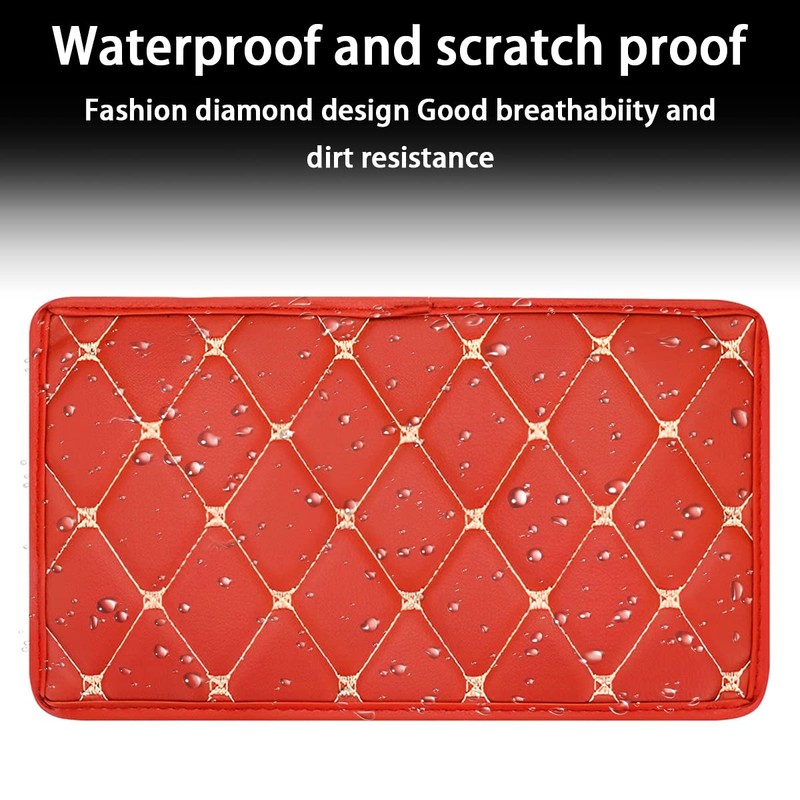 JNNJ Car Centre Console Cushion, Leather Car Armrest Box Pad,