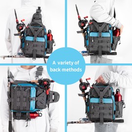 BLISSWILL Fishing Backpack with Rod Holder Fishing Tackle Bag Fishing Gear Bag Fishing Gifts for Men