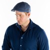 Funky Junque Men's Linen Duckbill Flat Cap - Navy (Large/XL)