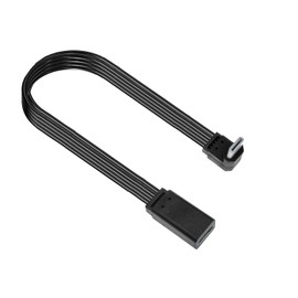 STUPDOLERI 90 Degree USB C Extension Cable Type C Flat Data Line USB C 2.0 Male to Female Extension Short Cord for Data Transfer and Charging (CF-CMUP, 20CM/0.65FT)