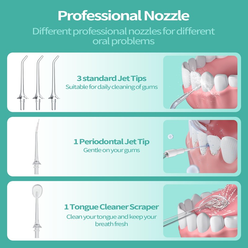 L5 Cordless Water Flosser,DIY Adjustable Pressure for Dental Care