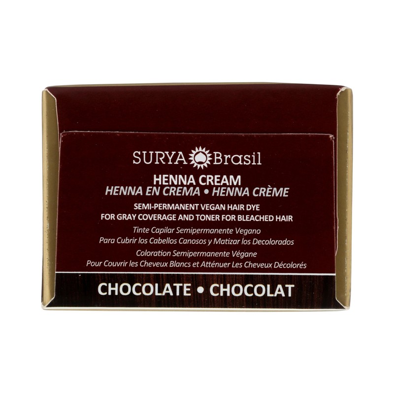 Surya Brasil Henna Cream Chocolate - 94% Natural Ingredients, Vegan,