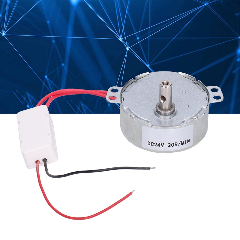 DC Motor 20RPM CCW/CW 4W 24V Horizontal Hole Tapping Shaft