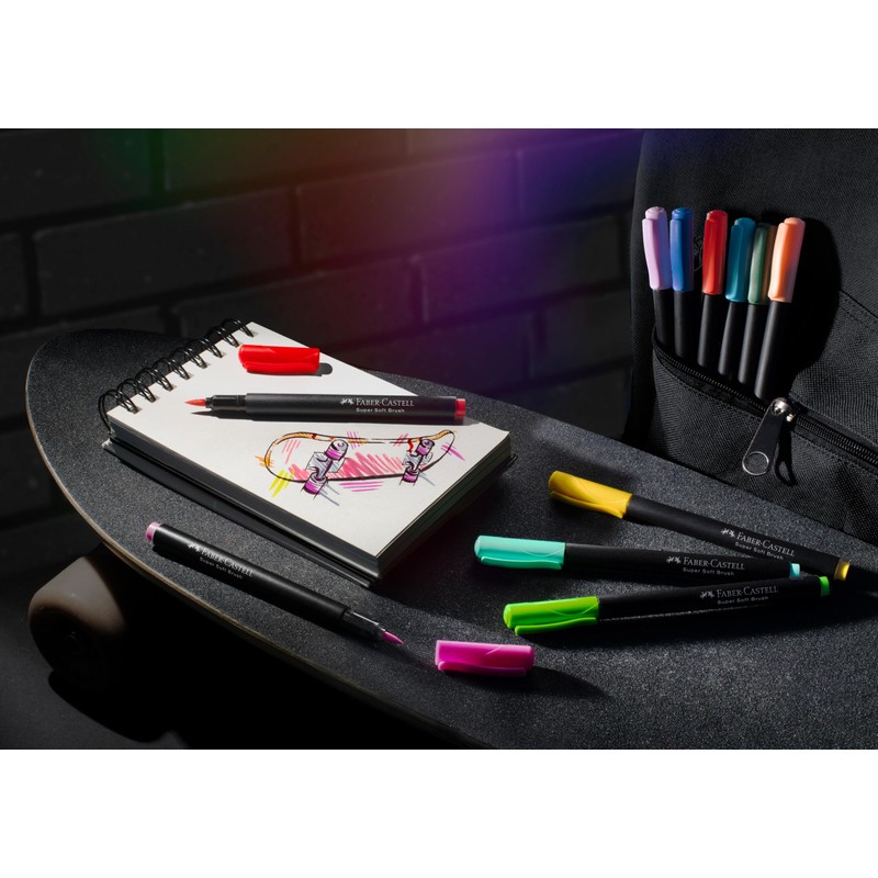 Faber-Castell Brush Pen Set Black Edition with 20 Bright Colours