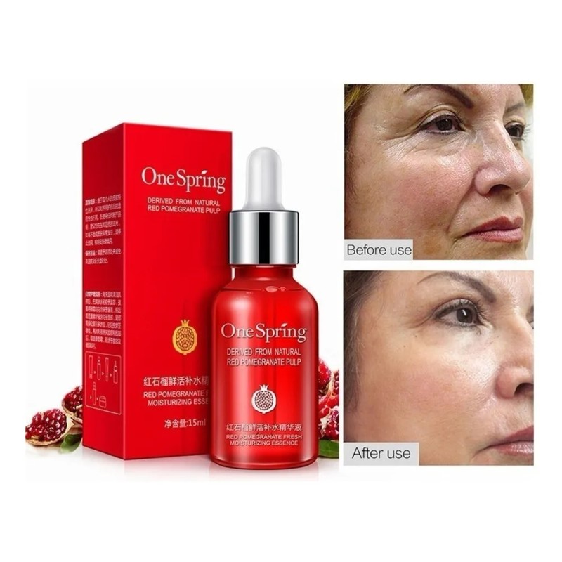 One Spring Sérum Facial de Granada, Hidratante y Nutritivo Antiarrugas,