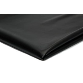 Eco Leather, Faux Leather Fabric, Imitation Natural Leather, 50 x 140 cm (Black Gloss)