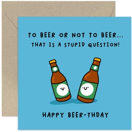 Old English Co. Birthday Card for Men and Women - Funny Beer Birthday Card for Him - Humorous Beer Birthday Card for Son, Uncle, Nephew, Dad - Hilarious Beer Birthday Card | Blank Inside, 120x170mm