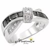 Marimor Jewelry 1.75 Ct Jet Black & Clear Zirconia Stainless