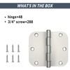 HOSOM 48 Pack Brushed Nickel Door Hinges 3.5 Inch with