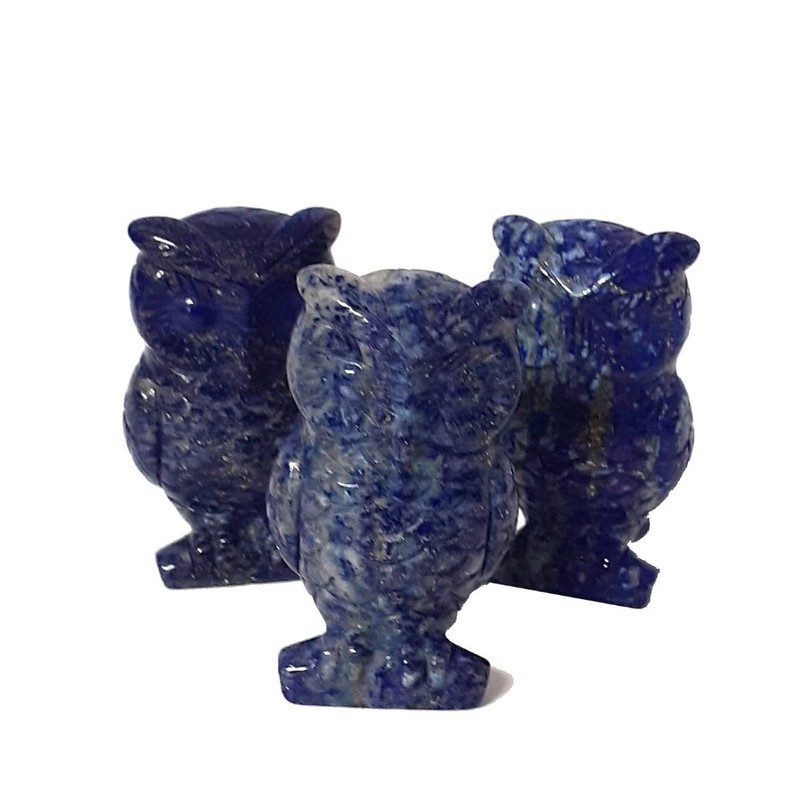 Lapislazuli Stein Eule, Steintier Lapislazuli, Edelstein Eule Lapis-Lazuli 5cm/2 inch