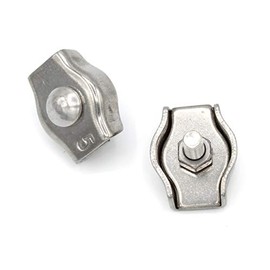 HEAVYTOOL Simplex Wire Rope Clamp 3 mm Stainless Steel (Pack of 10) V4A AISI 316 Stainless Steel Rope Clamps Cable Clamps Cable Connectors Wire Rope Connector Rope Fastening Clamps Steel Cable Clamps