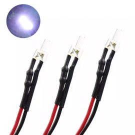 evemodel 20pcs Pre-wired Resistor 26awg 20cm Wire Bright White 2mm LED Lamp Light 12V