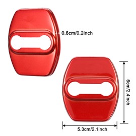 TOMALL 4pcs Car Door Lock Latches Cover Protector Compatible with Kia Stinger Sorento Soul GT-line GT2 GT1 Optima Forte K5 Accessories Stainless Steel Car Door Lock Trim Decorations (Red)