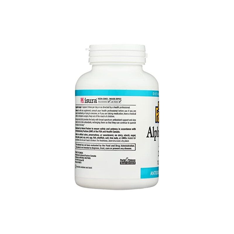 Natural Factors Ácido alfa-lipoico 200mg Cápsulas, 120 unidades