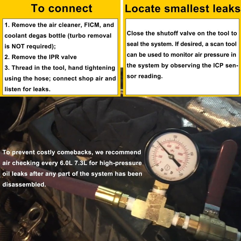 Camoo 6.0L High Pressure Oil System IPR Air Test Tool