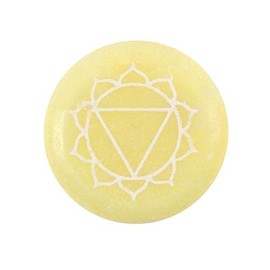 Stunning Yellow Marble Solar Plexus Chakra Meditation Stone - 1cm x 5.5cm (1 Pc.) - Unique & Exquisite Design, Durable Material - Perfect for Home Decor