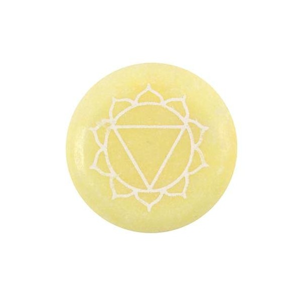 Stunning Yellow Marble Solar Plexus Chakra Meditation Stone - 1cm