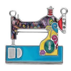 DUOWEI Dainty Sewing Machine Brooch Pins Clothes Scarf Decoration Jewelry Gifts for Women Girls | Locked Pinback (Floral)