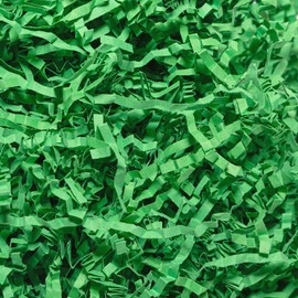 Mefleet 1/2 LB Crinkle Cut Paper Shred Filler 8 oz Green Crinkle Shredded Paper for Gift Box - Gift Basket Bag Filler - Grass Cushion Stuffing for Easter, Mother's day, Holiday Packaging Wrapping