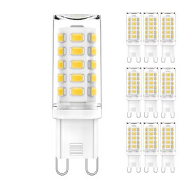 Aegislogic G9 LED Bulb 4W, 40W Halogen Equivalent, 450LM, 360° Beam Angle Energy Saving, Non-dimmable, 4000K Nature White, No Flicker, 120V, Chandelier Lighting, Ceramic Base (10 Pack)