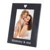 MIMOSA MOMENTS Silver Heart Black Picture Frame for 4x6 photo