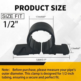 Ø 1/2 Inch Suspension Clamp Pipe Clamps - Heavy Duty PVC Pipe Supports for PEX/CPVC/Copper, Water/Gas Pipe & Cable Conduit, Saddle Clips with 2 Hole Mounting (Pack of 50)