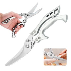 Zak.kitchen poultry shears, sharp kitchen shears,multi-purpose household scissors, professional bone scissors with holster and gift box, stainless steel meat for chicken, meat, fish,Veg