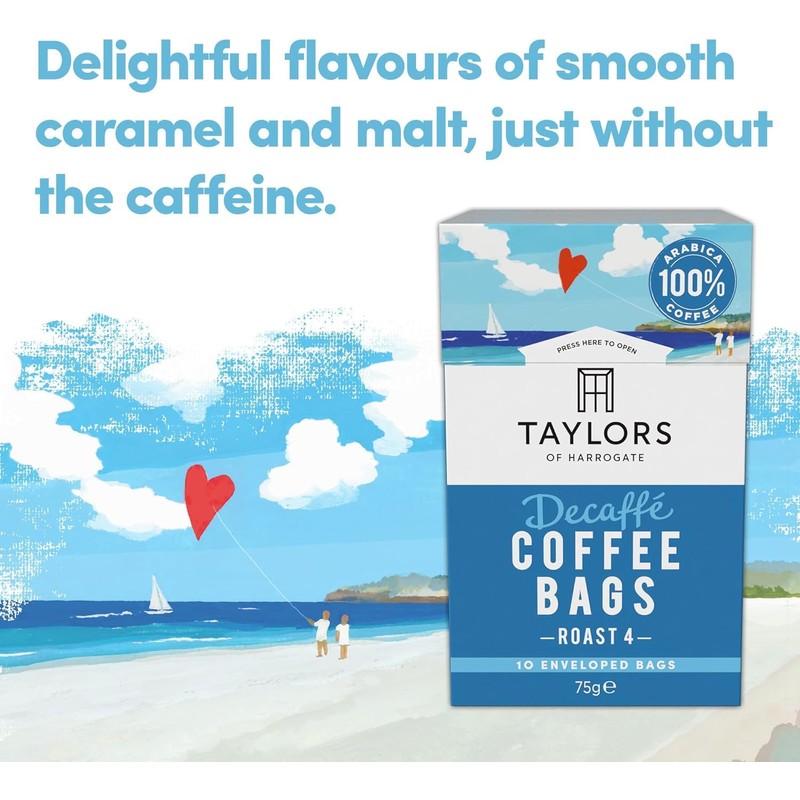 Taylors of Harrogate Decaffé Coffee Bags 10 Enveloped Bags, 75