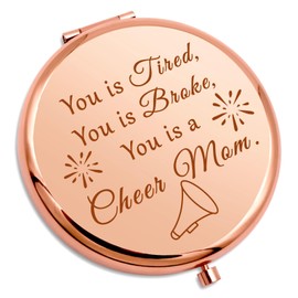 Cheer Mom Gift Personal Compact Mirror Cheer Coach Appreciation Gift Cheer Team Gift for Mom Cheerleader Gift Thank You Gift for Cheerleading Mom Folding Makeup Mirror Christmas Birthday Gift