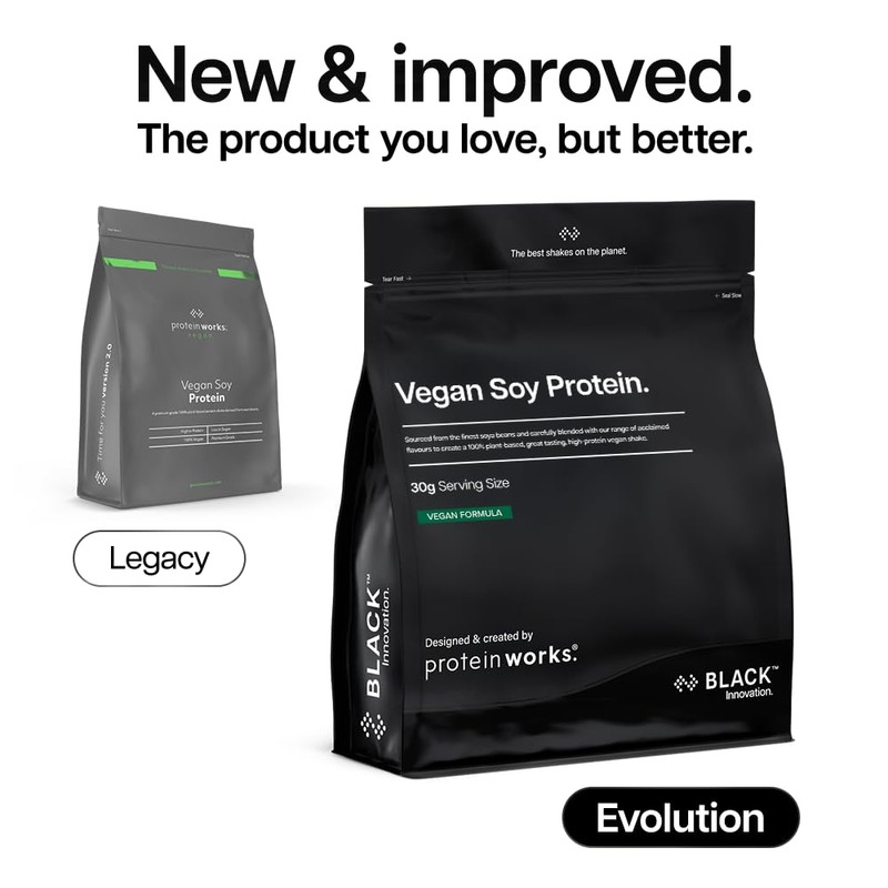 Protein Works | Vegan Soy Protein - Black Innovation, Premium