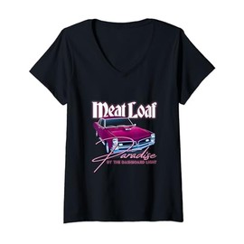 Womens Meat Loaf Paradise by the Dashboard Light V-Neck T-Shirt