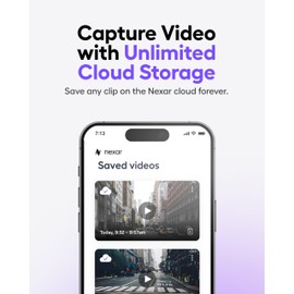 Nexar Beam GPS Dash Cam - 1 Year Nexar App Subscription Included - Unlimited Cloud Storage, Drive Recordings, Parking Mode, Night Vision, All Inside The Nexar App - WiFi HD Front Dash Cam (64 GB SD)