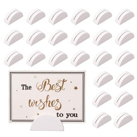 xieketn 24 Pcs White Table Number Holders, Wooden Table Number Stands Place Card Holders, Wedding Card Stand Picture Holder for Centerpieces, Small Name Place Card for Tables Setting Seating Chart