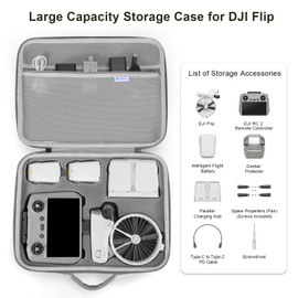 SKYREAT Flip Carrying Case, Portable Storage Case, Travel Protective Bag for DJI Flip Fly More Combo Drone and RC 2 Remote Controller Accessories