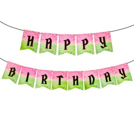 SUNAI Witch Birthday Party Decorations - Happy Birthday Banner Flags For Theme Party Supplies, Decor