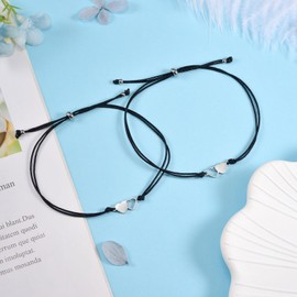 MANVEN Best Friend Bracelet for 2 Friendship Gifts Friendship Bracelet Heart Bracelet for Girlfriend Friends Women Girls Birthday Gifts for Girlfriend Christmas Day Boyfriend Ladies, Stainless Steel,