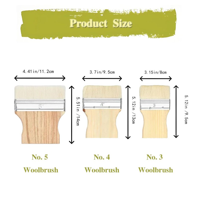 ZBJBinCH Wide Flat Paint Brush with Maple Handle, Flat Paddle