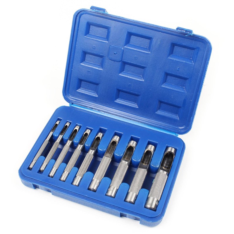 XPOtool Punch Set 3-12 mm 9-Piece Hole Cutter Made of