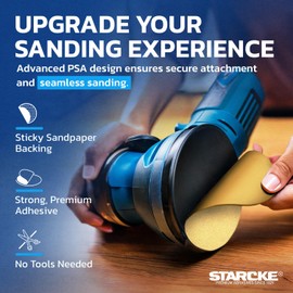 6 inch Sanding Discs 150 Grit Sandpaper Discs PSA Adhesive Sandpaper Roll No Hole - Disc Gold Round Sanding Paper, Durable Sand Paper for Wood, Auto Body, Metal, Marine Paint for Smooth Surfaces