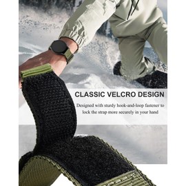 MEGALITH 22 mm Nylon Strap for Men Replacement Velcro Watch Strap with Quick Release Compatible with Smartwatch and Watch - Sport Adjustable Watch Straps, Green nylon, Military