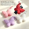 4PCS Butterfly Silicone Lipstick Holder Keychain, Fit Lip Balm/Lip Tint