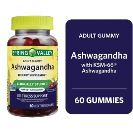 Unbranded  Ashwagandha Vegetarian Gummies for Stress Support, Cherry Flavor, 60 Count