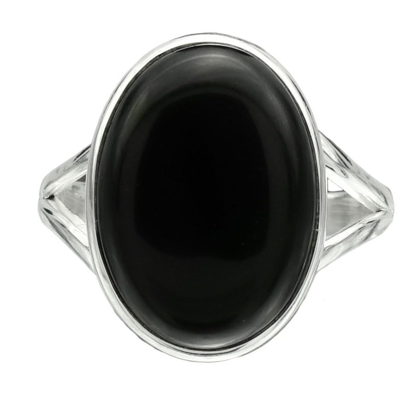 I-be, Onyx Gemstone Ring Oval 925 Sterling Silver, 104412/13 x
