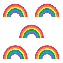 Rainbow Window Stickers | Pastel or Bright Colour Option | Repositionable, reuseable and Cleanly Removable | Easy to Apply (Bright)