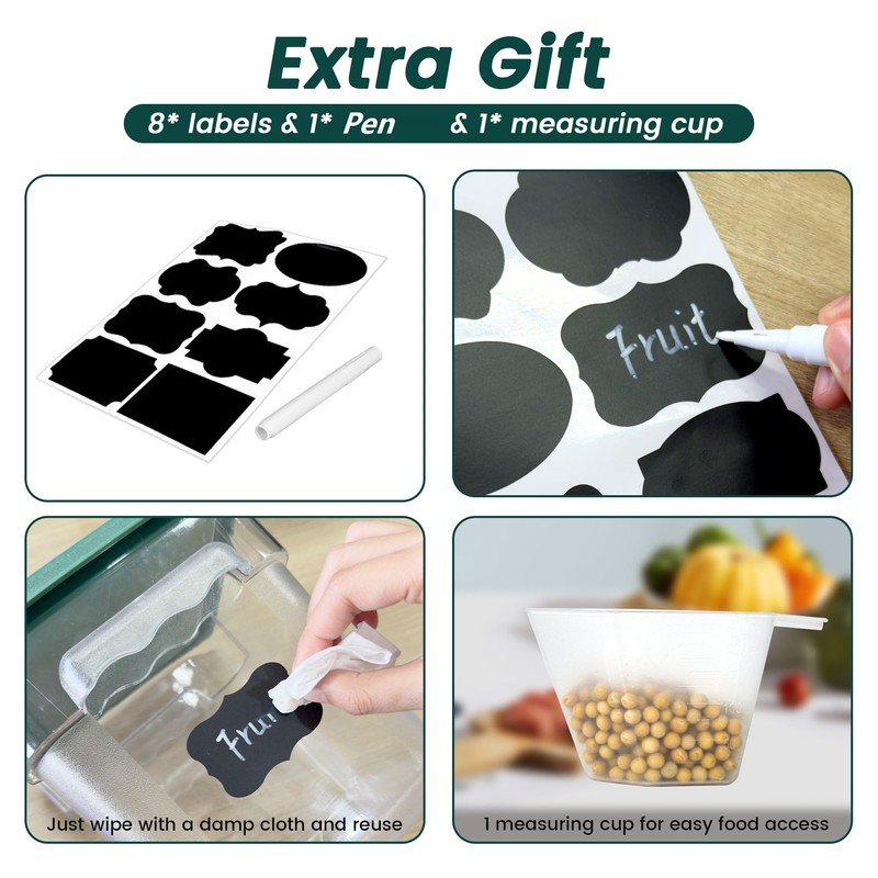 BIEAMA 4 Pack Food Storage Containers with Lids, 4 Quart