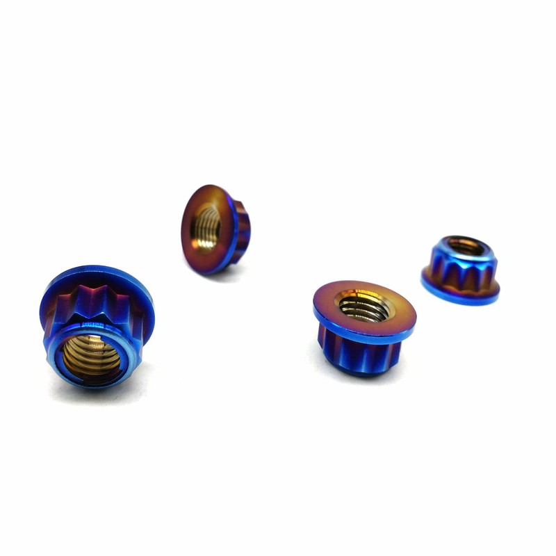 RISON Titanium Nut M8 x 1.25 mm Bi-Hex Sprocket Nut